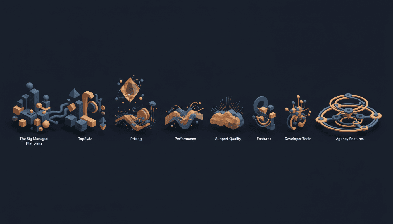 Side-by-side comparison chart of managed WordPress hosting providers with pricing and features