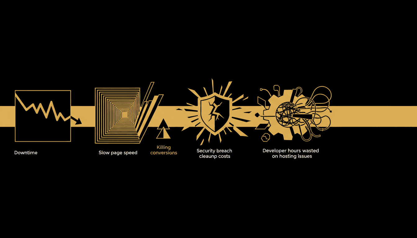 ROI calculator showing hidden costs of cheap WordPress hosting versus managed hosting benefits