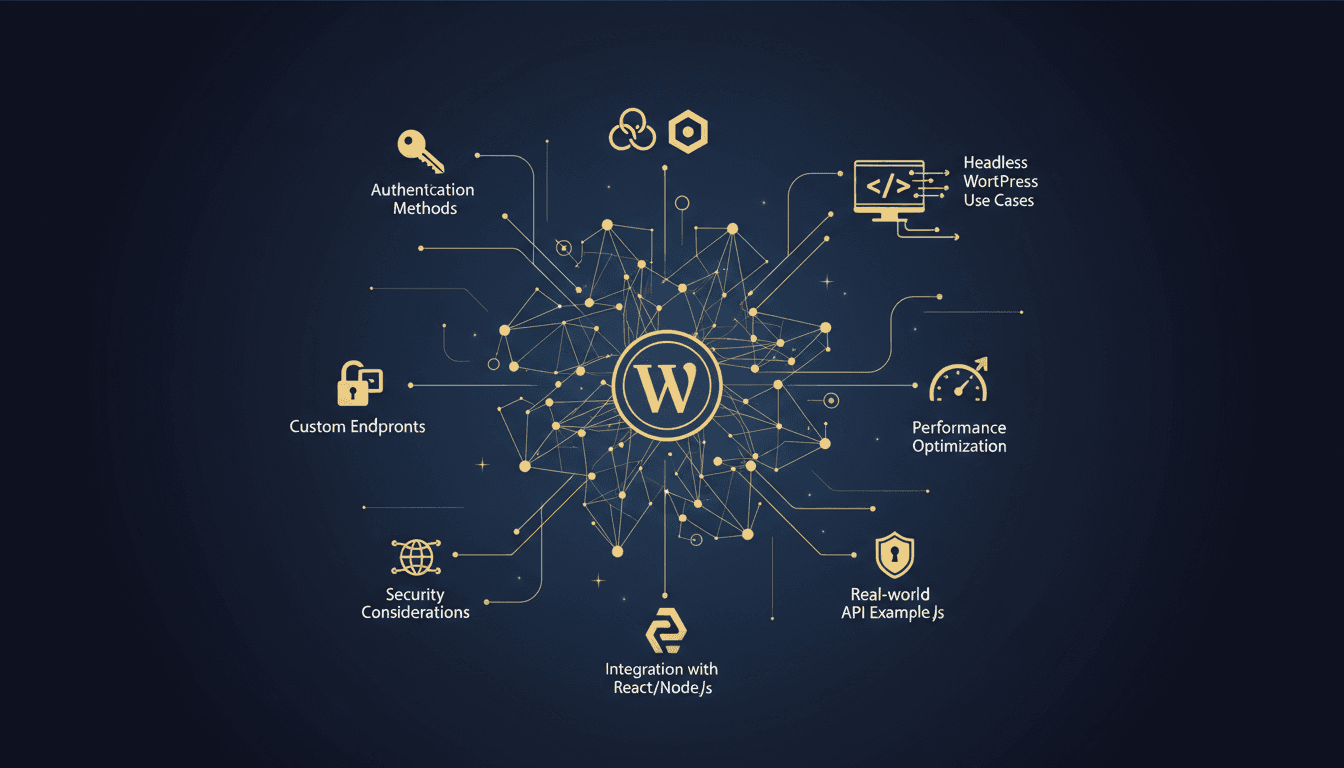 WordPress REST API tutorial showing JSON data flow between frontend and backend