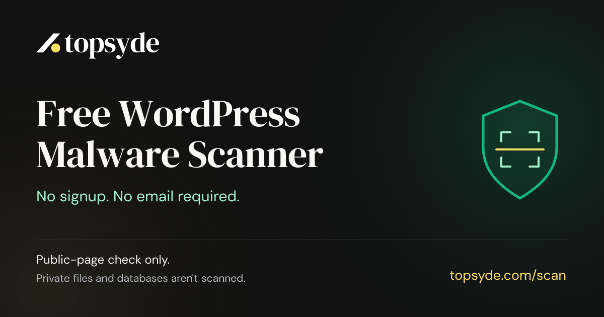 TopSyde Scanner - A free WordPress check that compares browser and Googlebot responses
